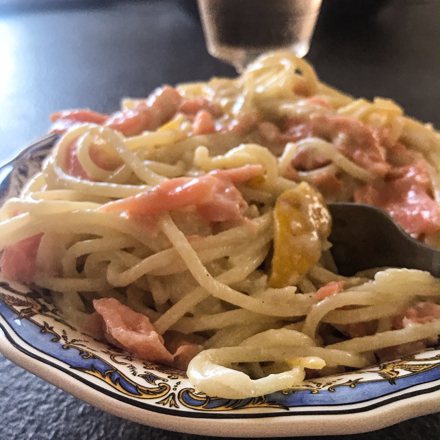 Spaghetti au saumon et au citron