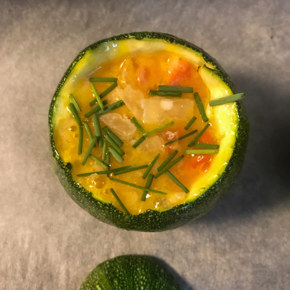 Courgettes farcies façon oeufs en cocottes