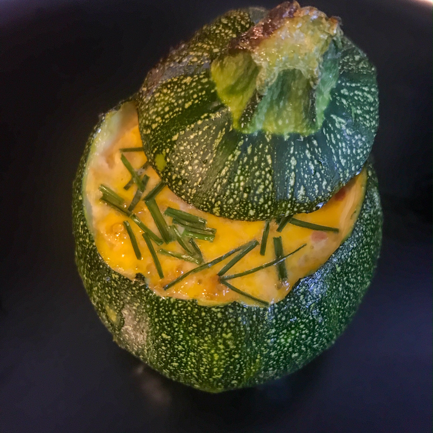 Courgettes farcies façon oeufs en cocottes