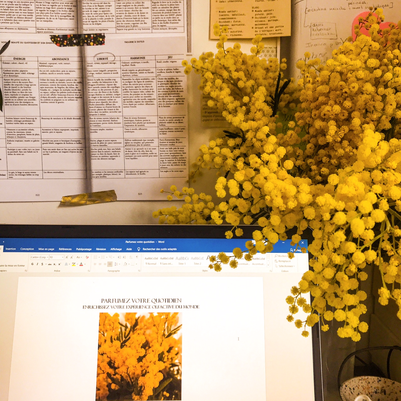 Ecrire dans l'odeur du mimosa