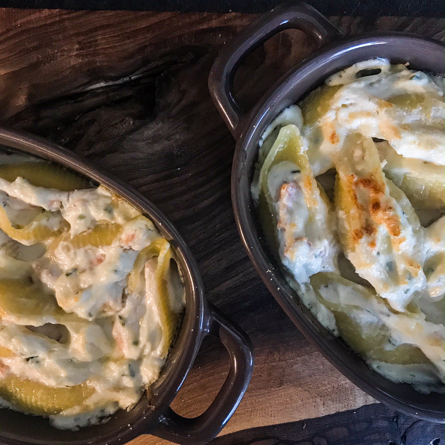 Conchiglioni à la ricotta et au saumon