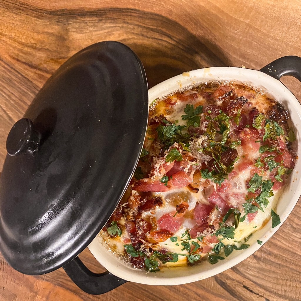 Œufs en cocotte aux&nbsp;lardons