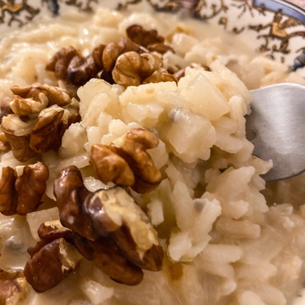 Risotto gorgonzola et poires