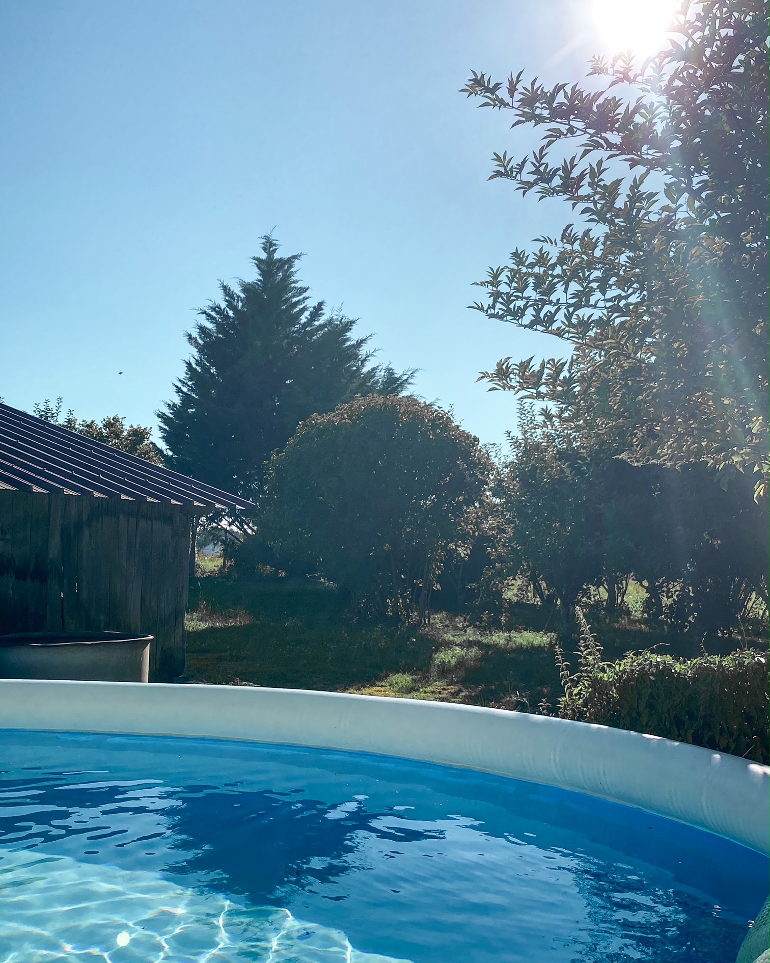 Le bleu de la piscine