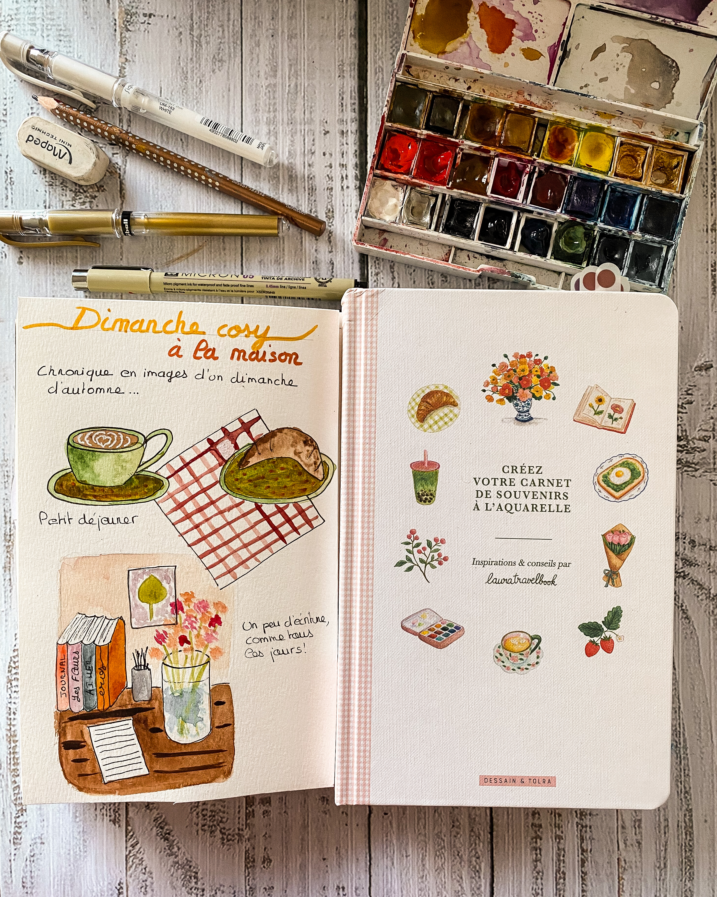 Créez votre carnet de souvenirs à l&rsquo;aquarelle, de LauraTravelbook : inspiration et conseils pour dessiner sa vie