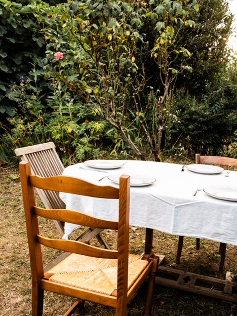 Soirée entre amis dans le joli jardin