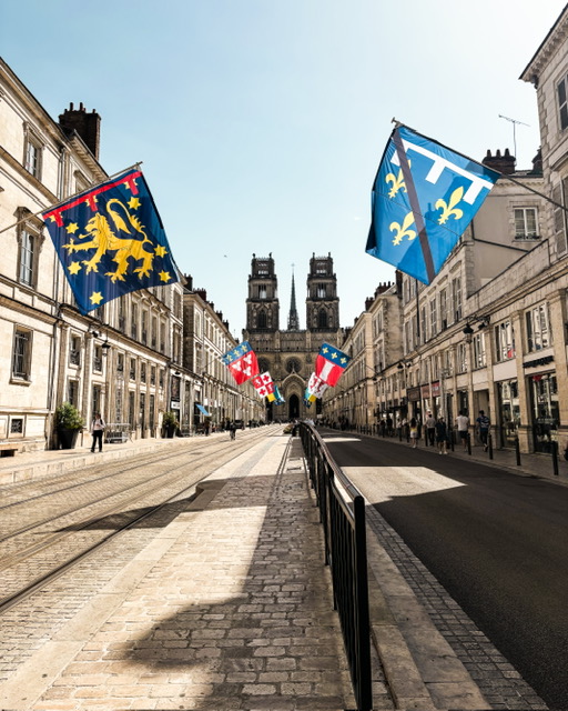 La rue Jeanne d'Arc pavoisée